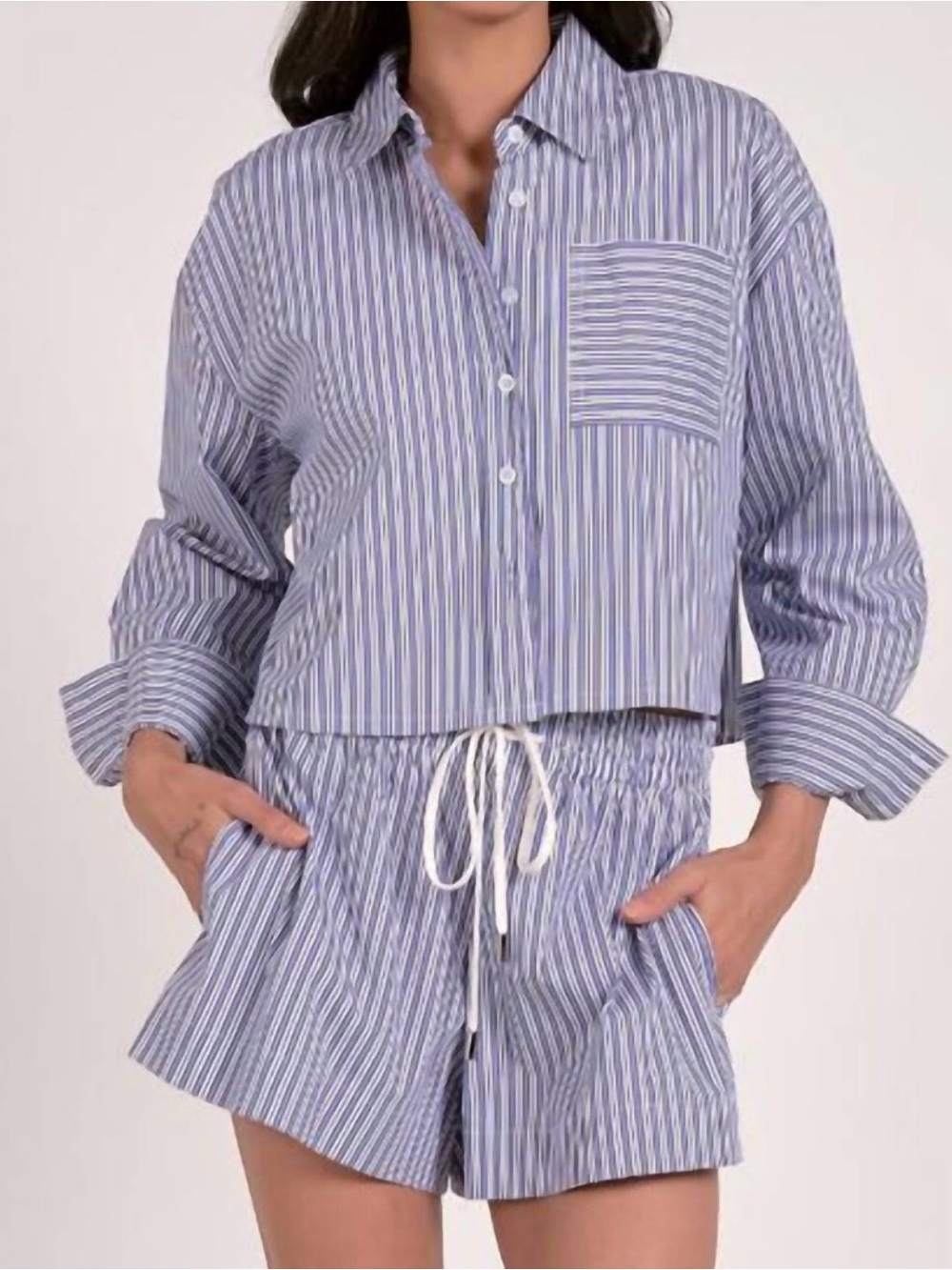 NWT Elan Charlotte Set Blue and White Striped